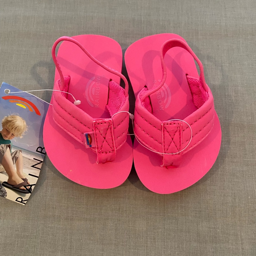 Rainbow infant flip flops